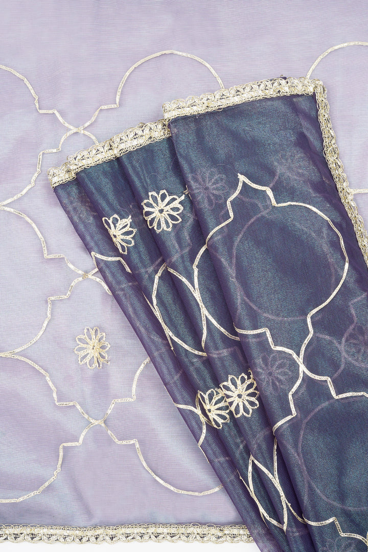 Teejh Hriya Midnight Violet Net Gota Saree