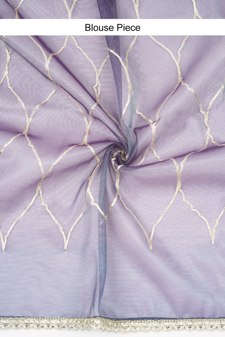 Teejh Hriya Midnight Violet Net Gota Saree