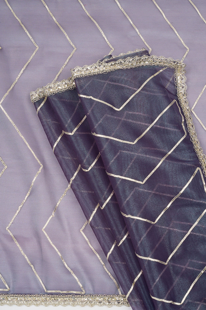 Teejh Rabina Midnight Violet Net Gota Saree