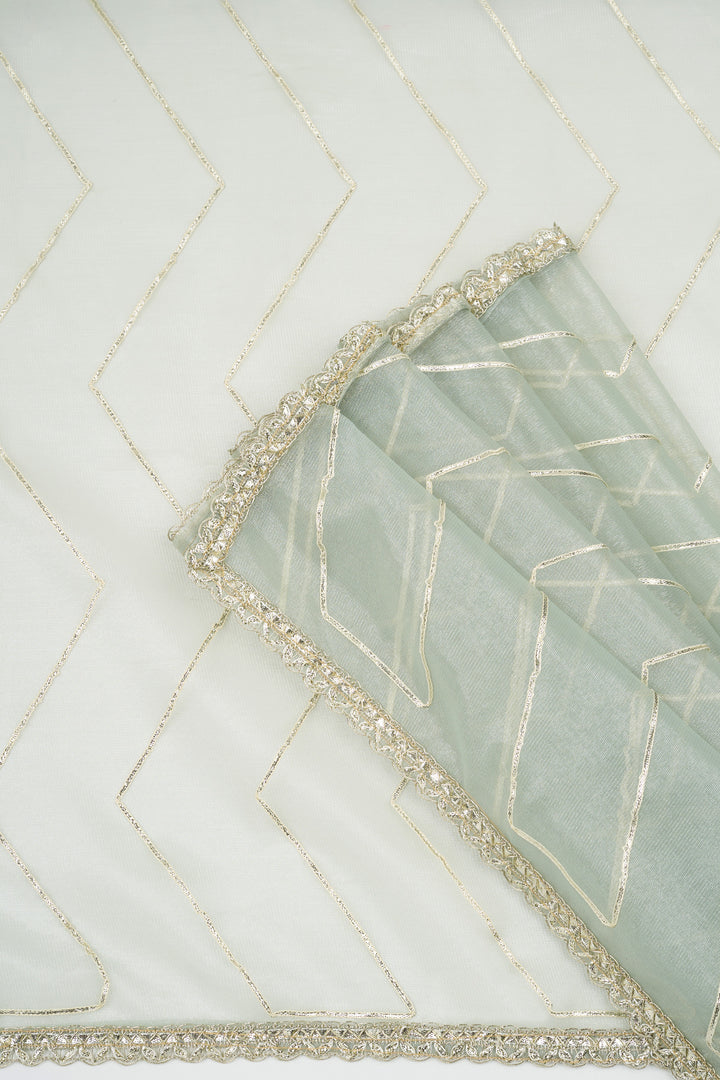 Teejh Rabina sage Green Net Gota Saree