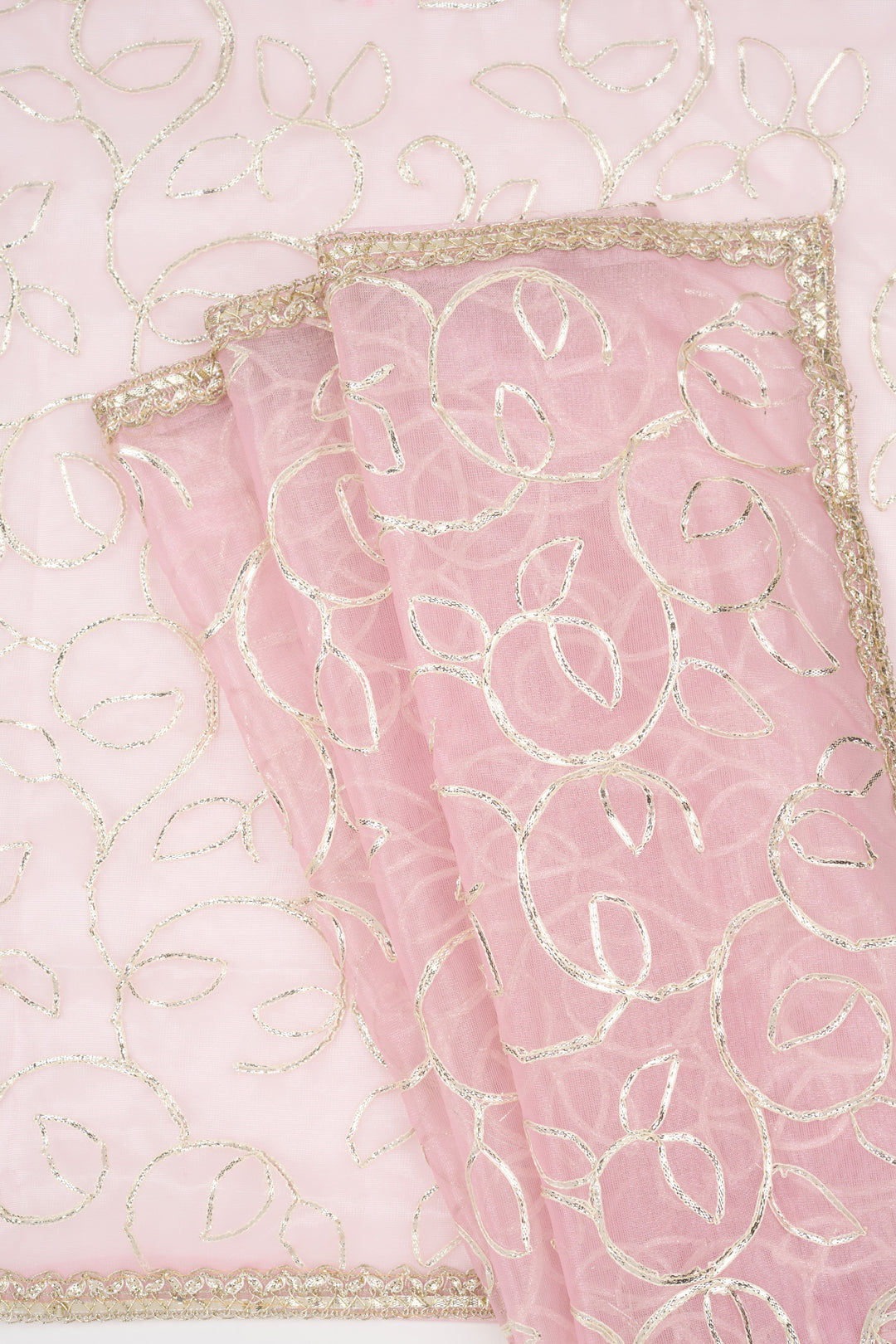 Teejh Mehefil Light Pink Net Gota Saree