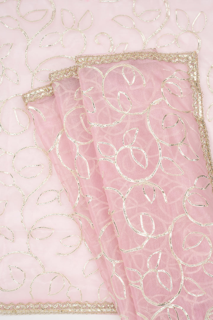 Teejh Mehefil Light Pink Net Gota Saree