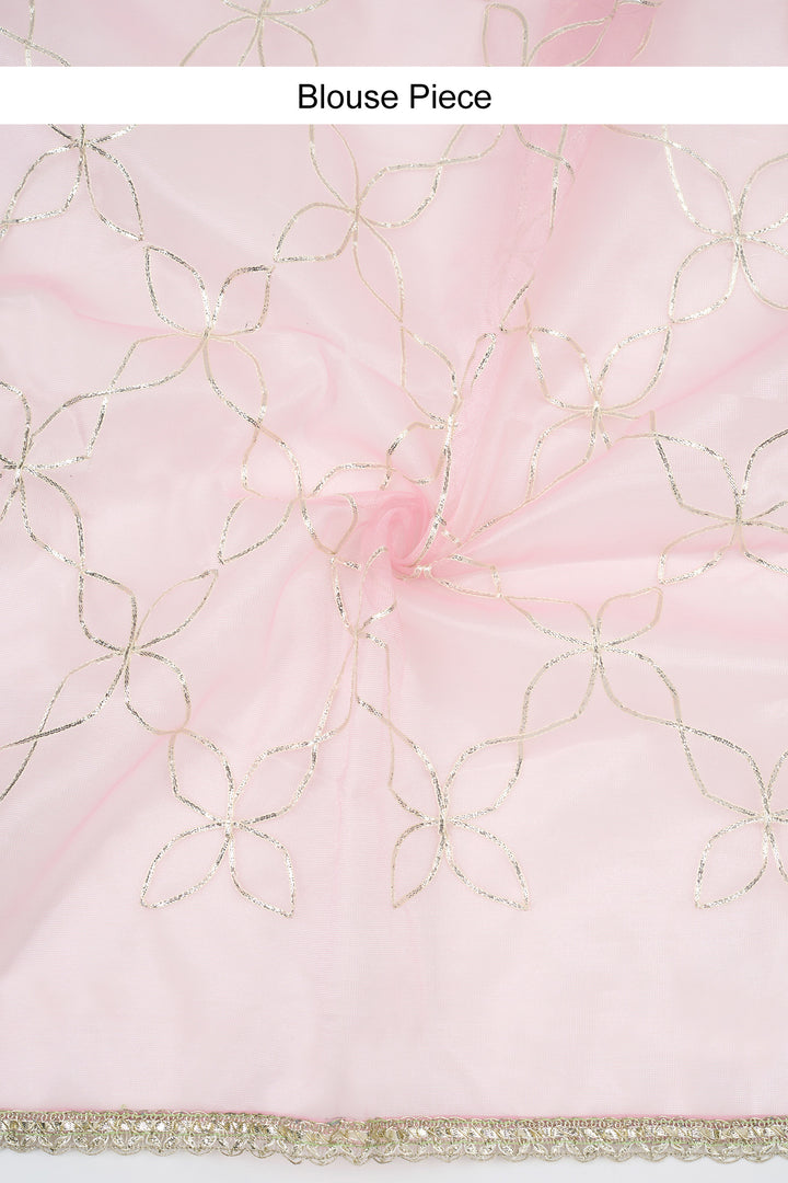 Teejh Mehefil Light Pink Net Gota Saree