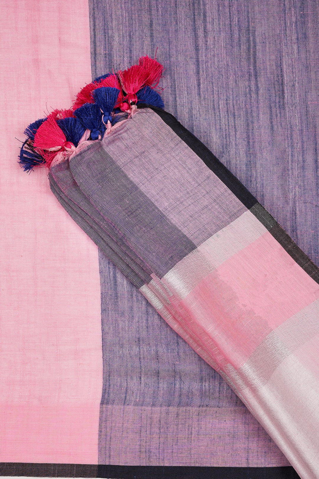Teejh Serene Split Pink and blue Color Block Saree