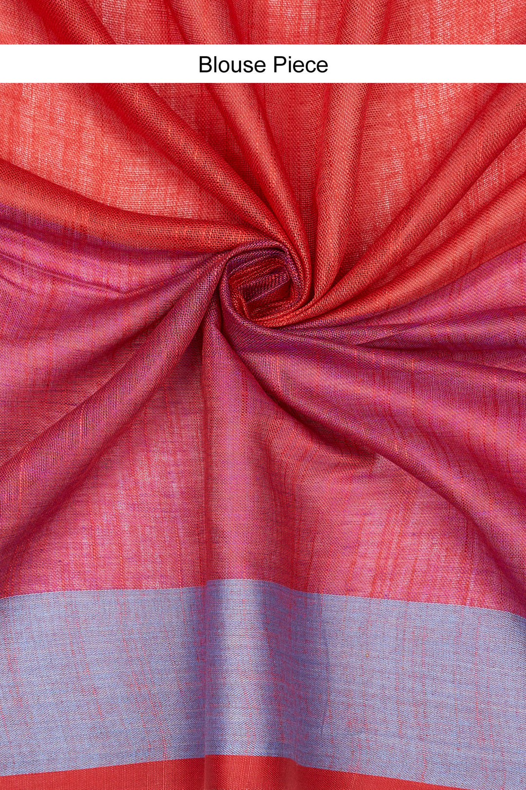 Teejh Sarang Red and Blue Color Block Saree