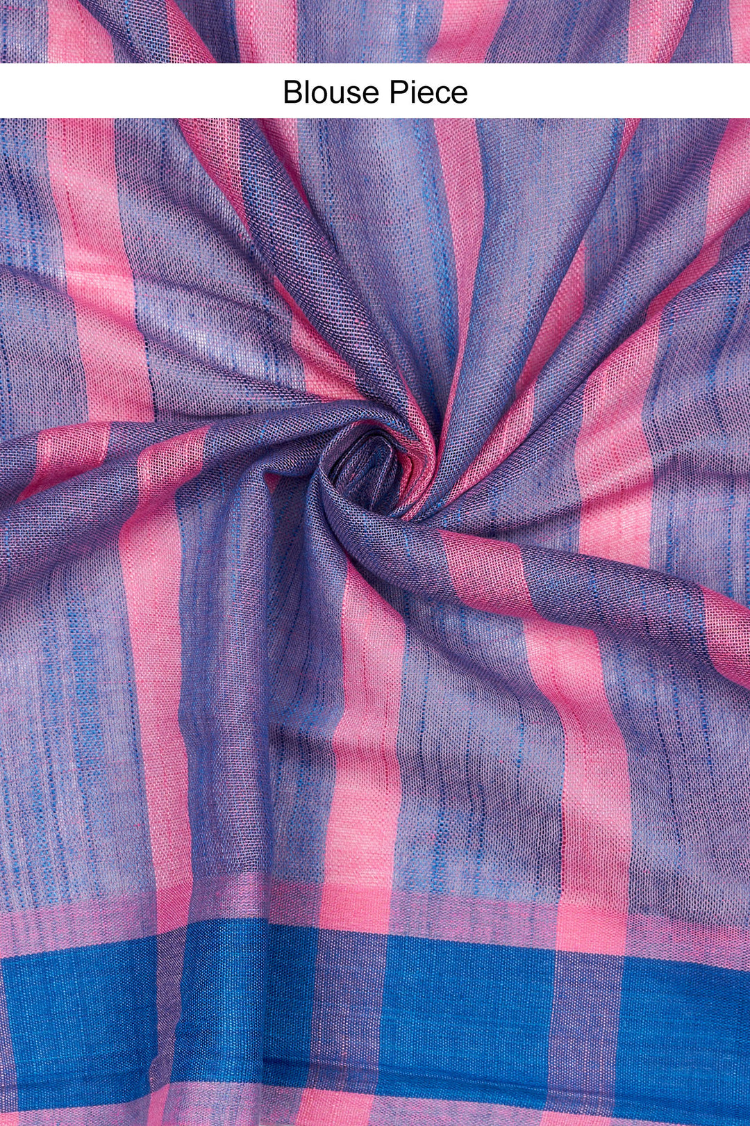 Teejh Bare Essence Blue and Pink Color Block Saree