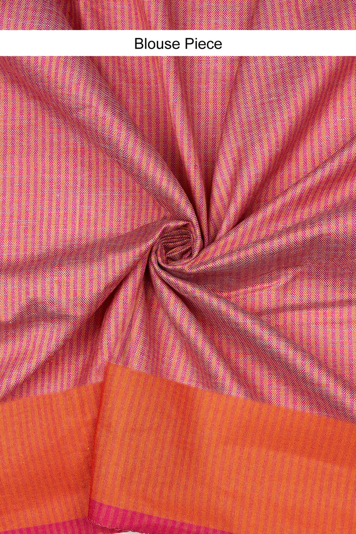 Teejh Atrangi Pink and light blur Color Block Saree