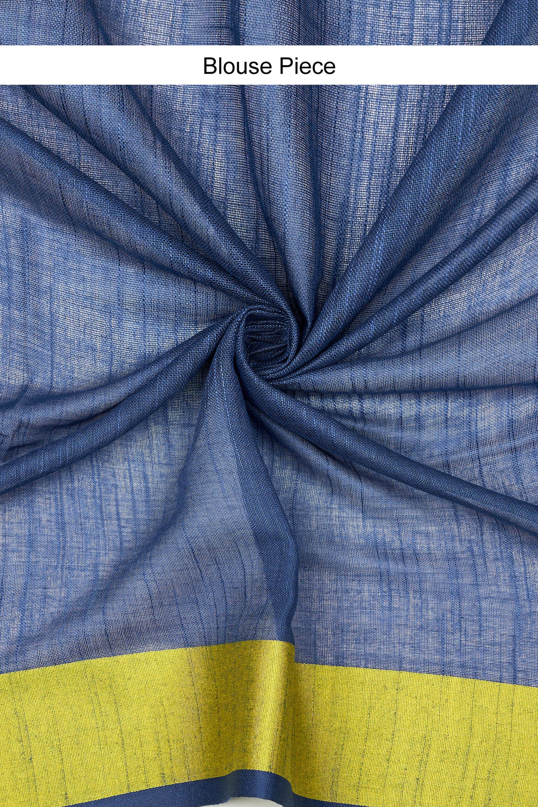 Teejh Eleganza Navy Blue and Lime Color Block Saree