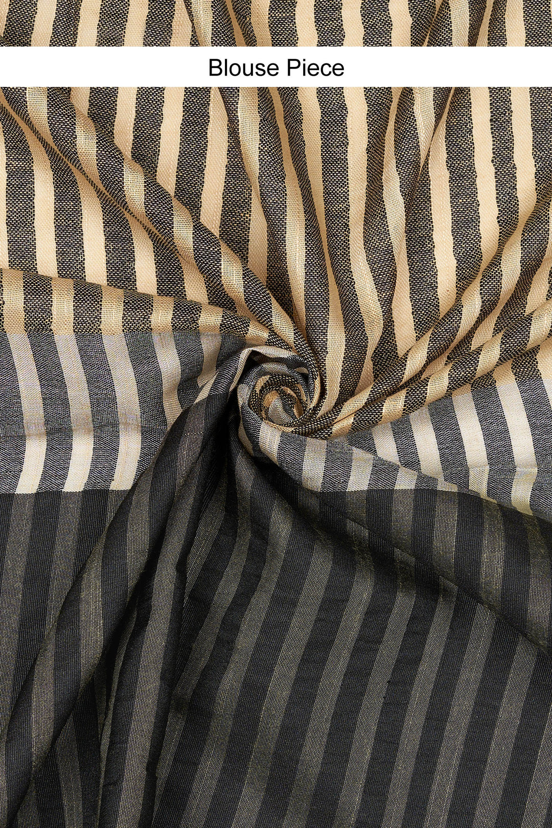 Teejh Chhaya Beige and Black Color Block Saree