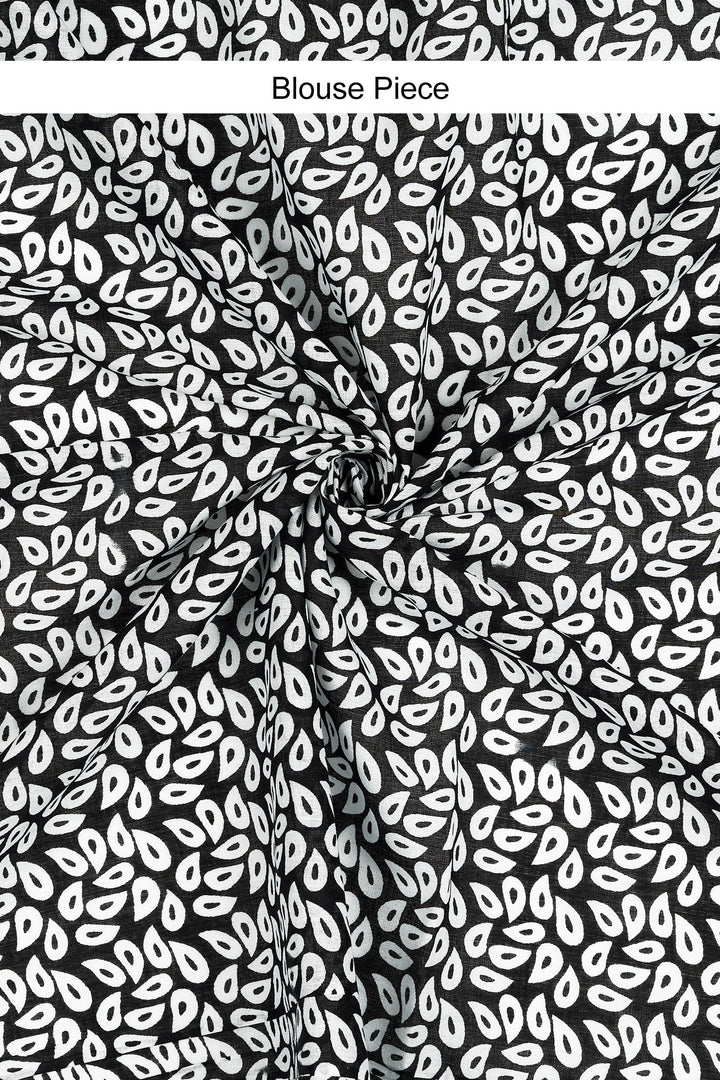 Teejh Shubali Black Hand Blockprint Saree