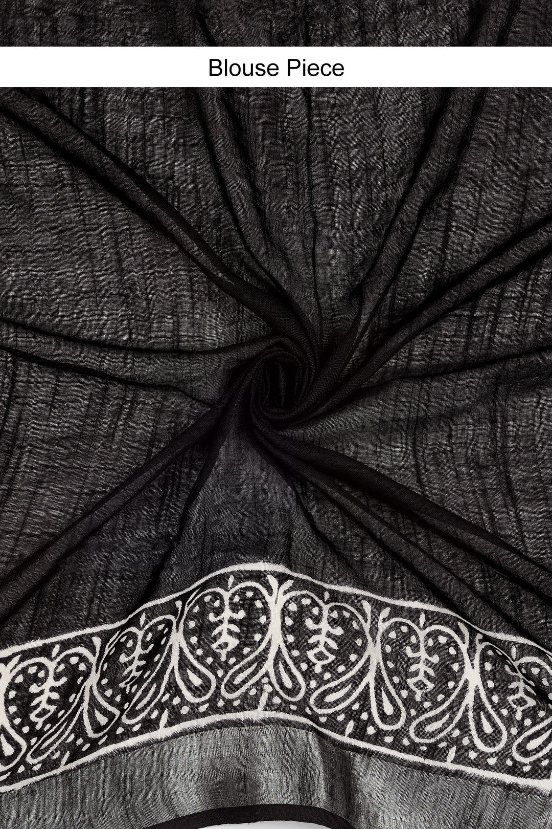 Teejh Dayani Black Hand Blockprint Saree