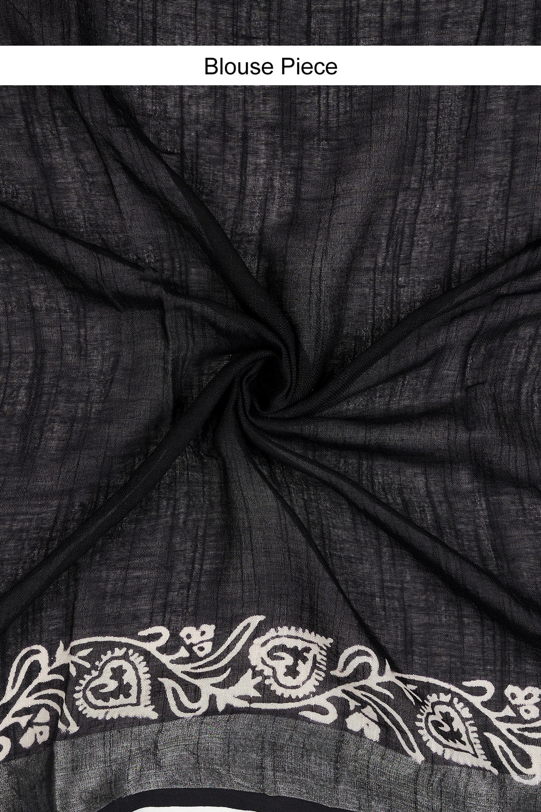 Teejh Navisha Black Hand Blockprint Saree