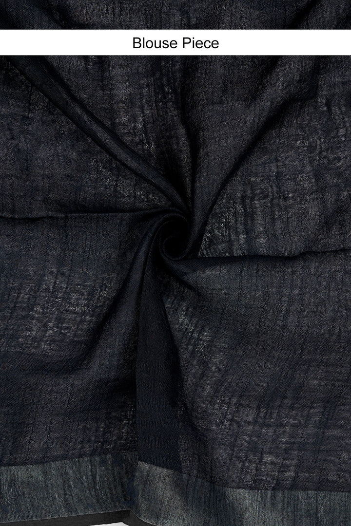 Teejh Vedrani Black &amp; Red Hand Blockprint Saree