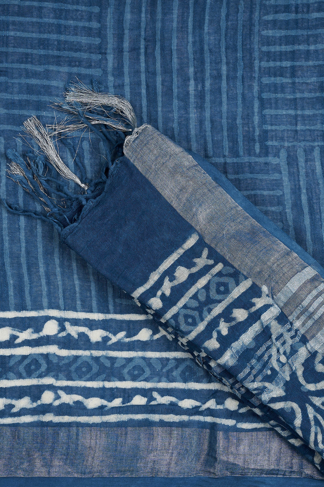 Teejh Velmika Indigo Hand Blockprint Saree