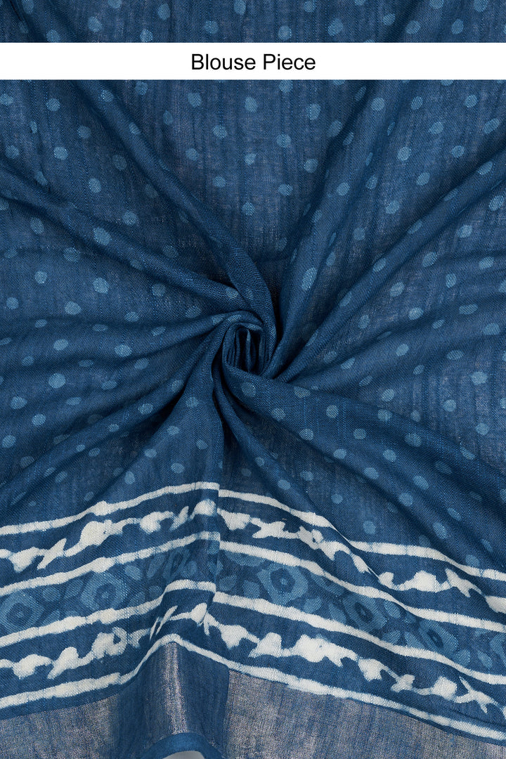 Teejh Velmika Indigo Hand Blockprint Saree