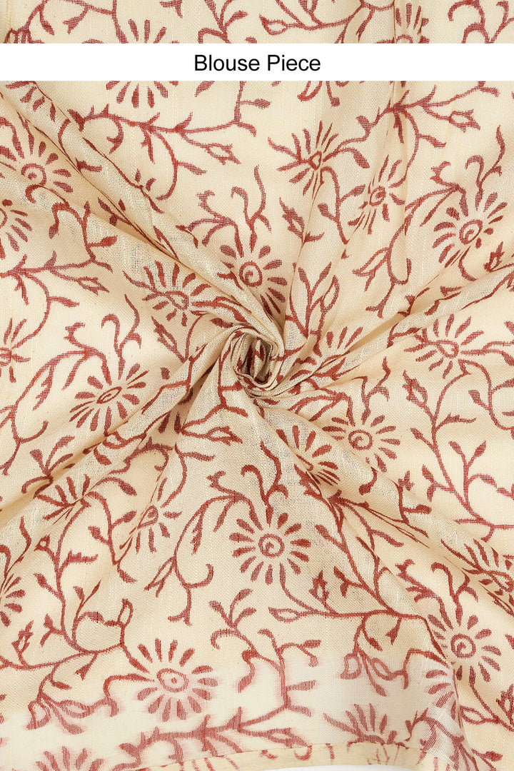 Teejh Matrika Hand Blockprint Saree