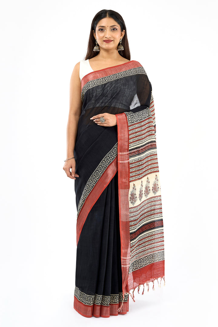 Teejh Vaapika Hand Blockprint Saree
