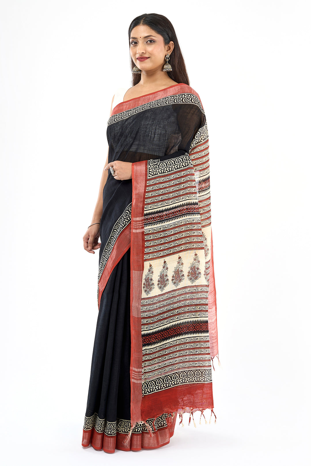 Teejh Vaapika Hand Blockprint Saree