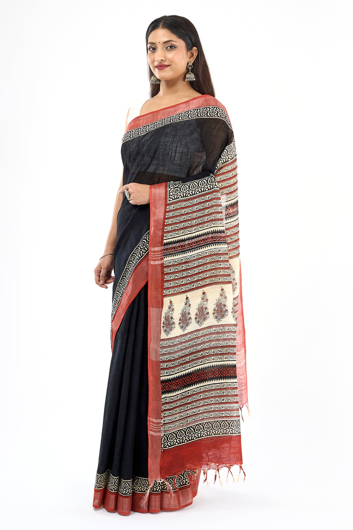 Teejh Vaapika Hand Blockprint Saree