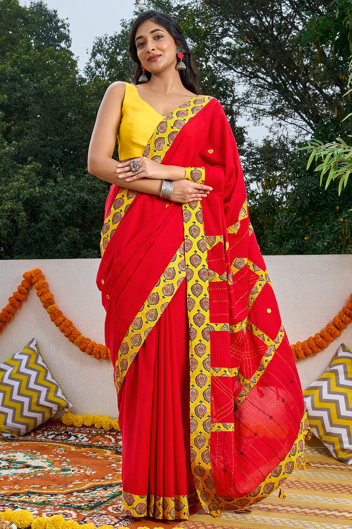 Yavanika Applique &amp; Mirror Work Saree