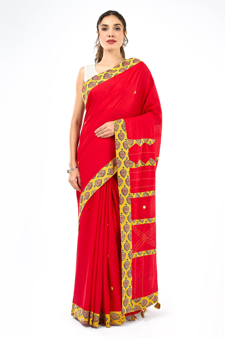 Yavanika Applique &amp; Mirror Work Saree