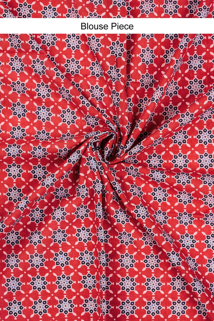 Nakshira Deep Blue Applique &amp; Mirror Work Saree