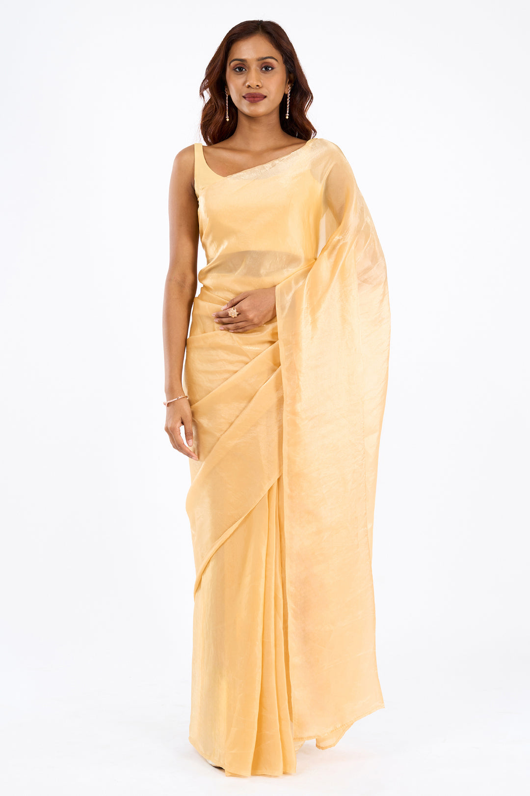 Jyoshita Golden Pre-Draped Saree