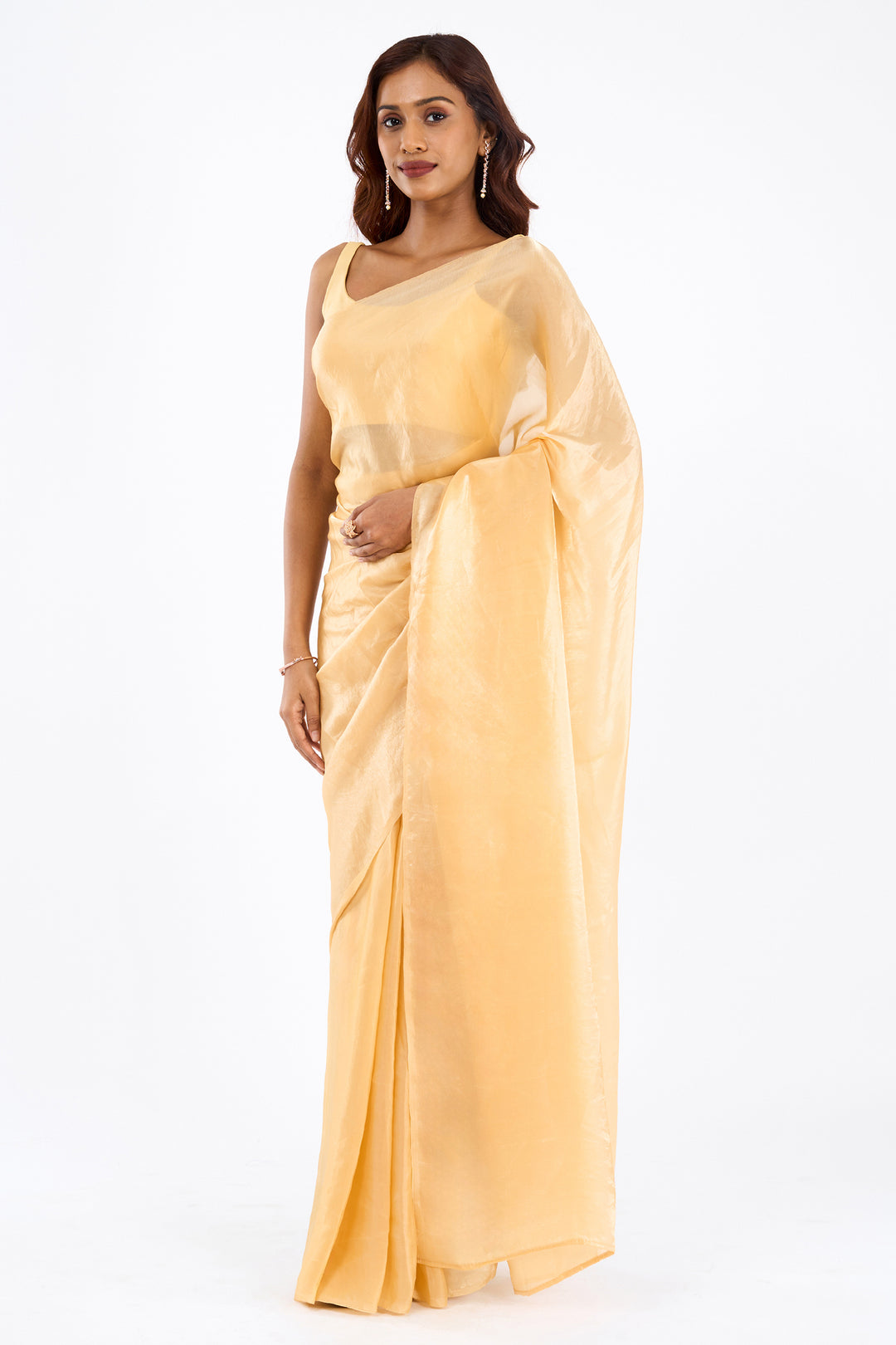 Jyoshita Golden Pre-Draped Saree