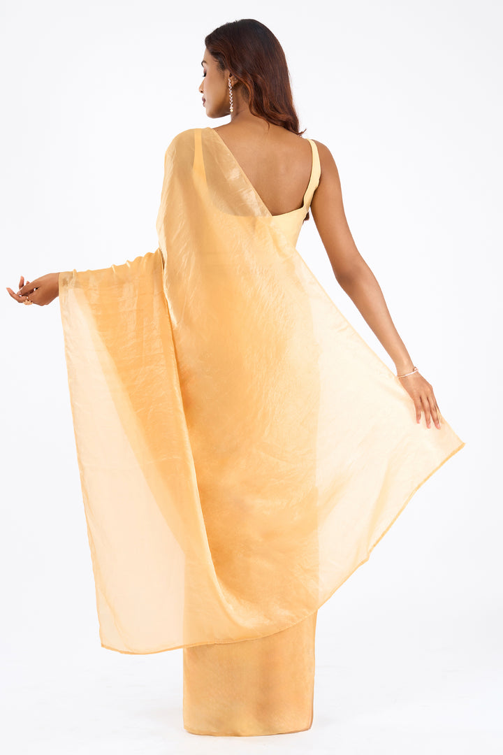 Jyoshita Golden Pre-Draped Saree