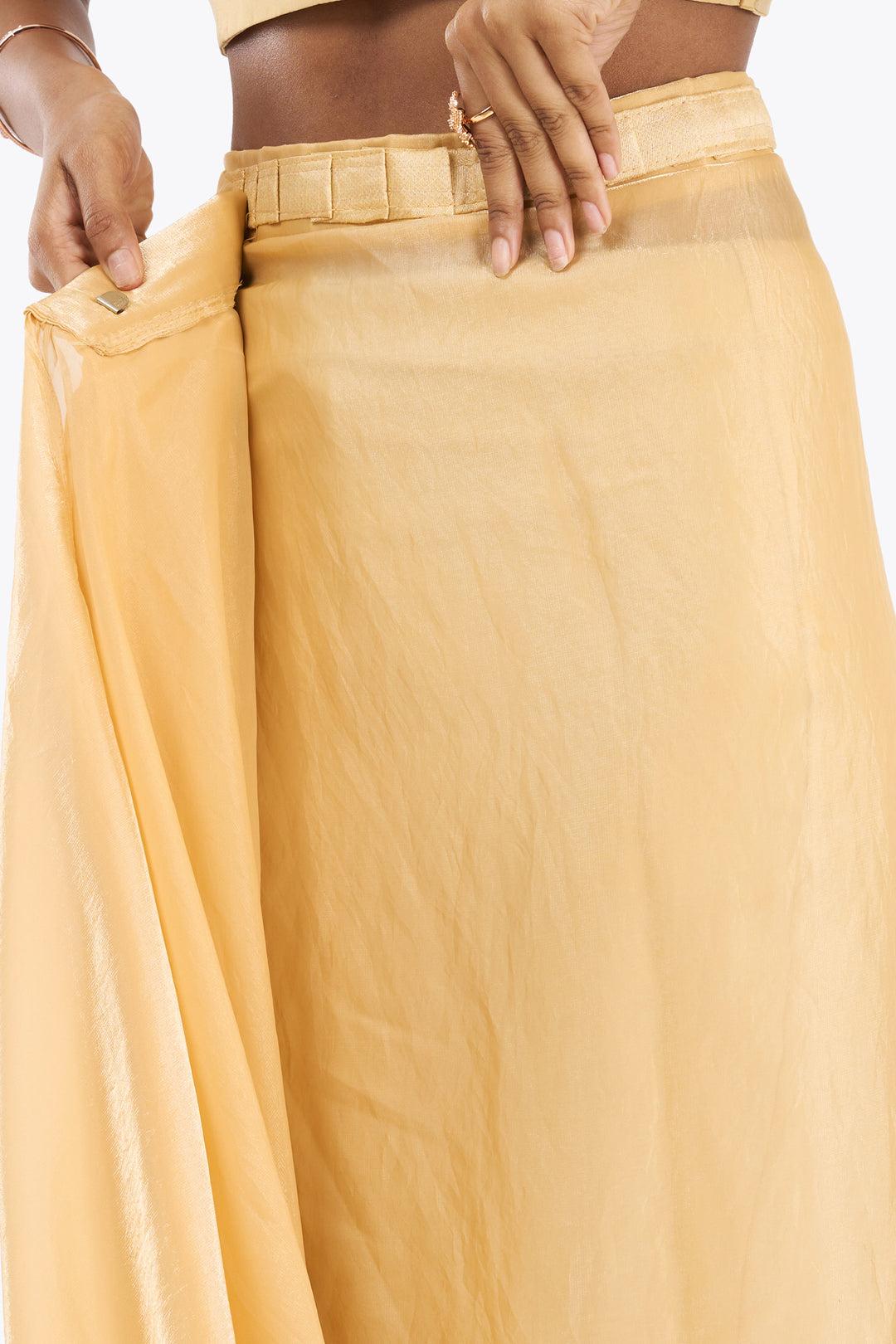 Jyoshita Golden Pre-Draped Saree