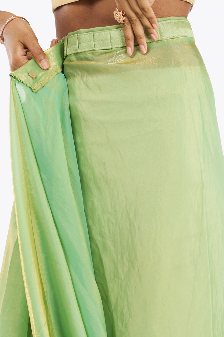 Yamisha Pastel Green Pre-Draped Saree