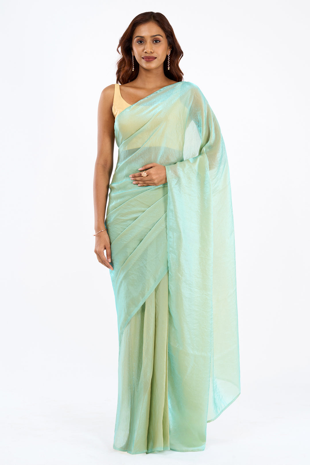Vritika Baby Blue Pre-Draped Saree