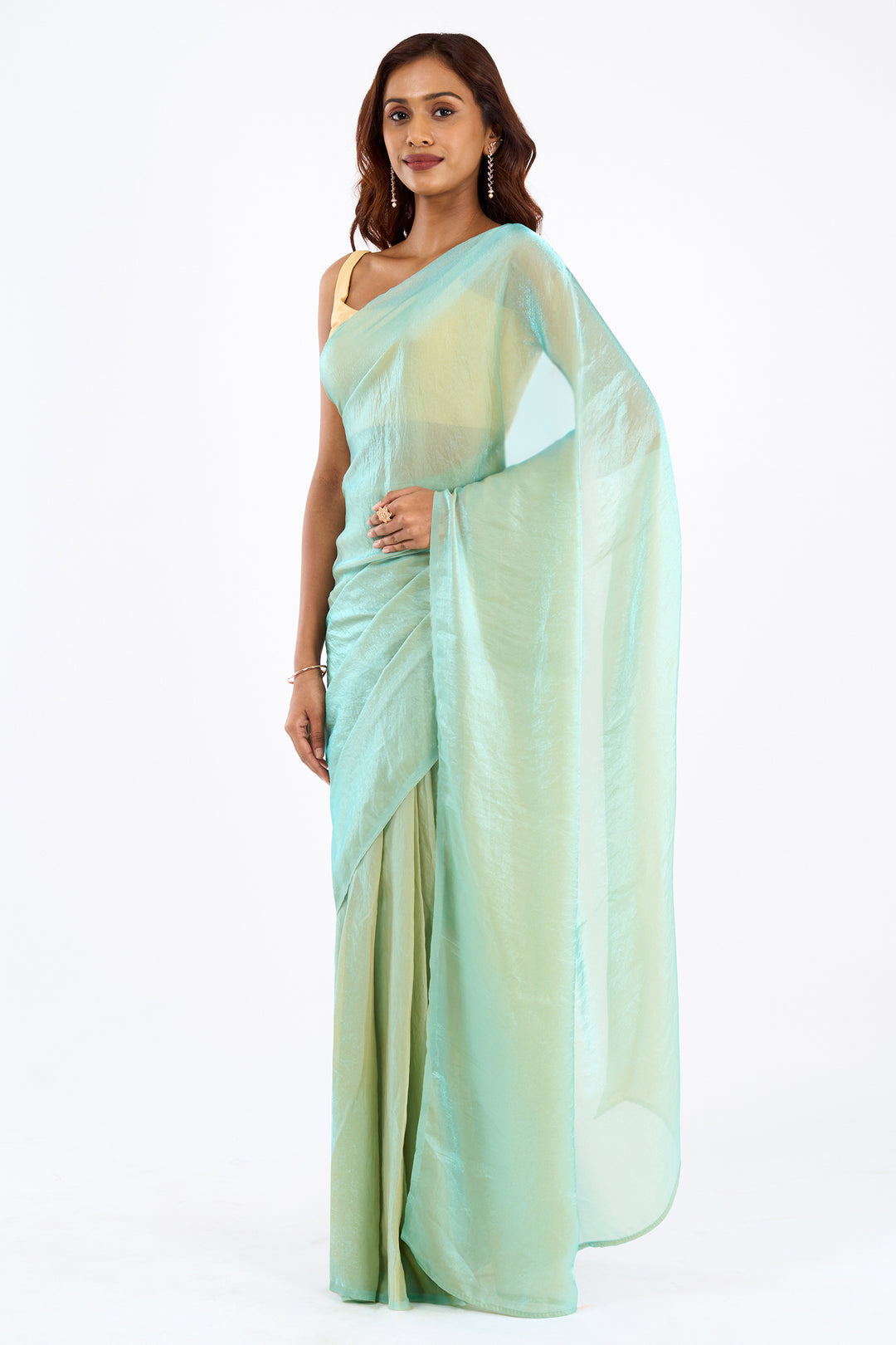 Vritika Baby Blue Pre-Draped Saree