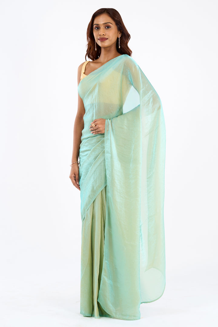 Vritika Baby Blue Pre-Draped Saree