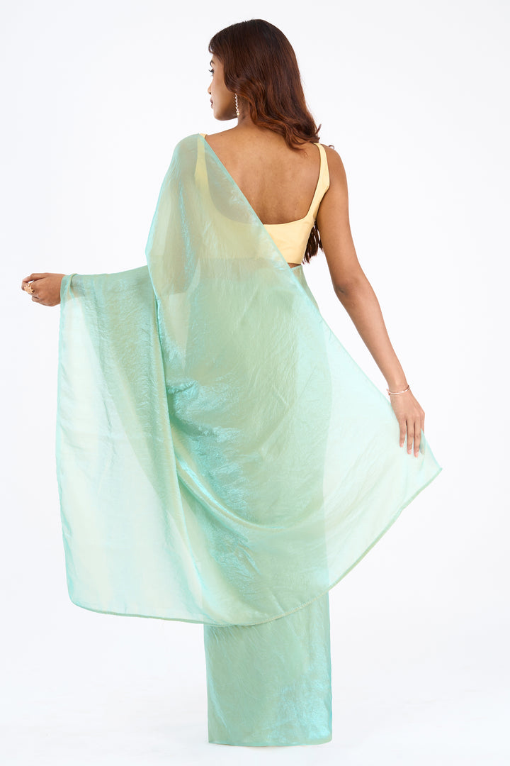 Vritika Baby Blue Pre-Draped Saree