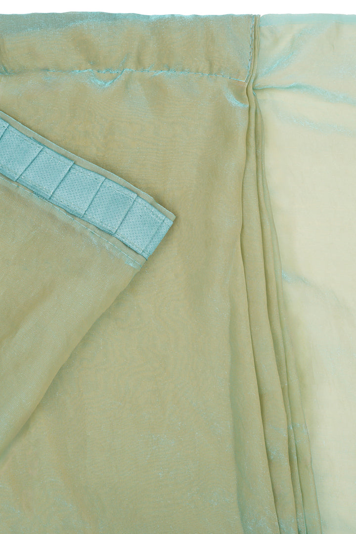 Vritika Baby Blue Pre-Draped Saree