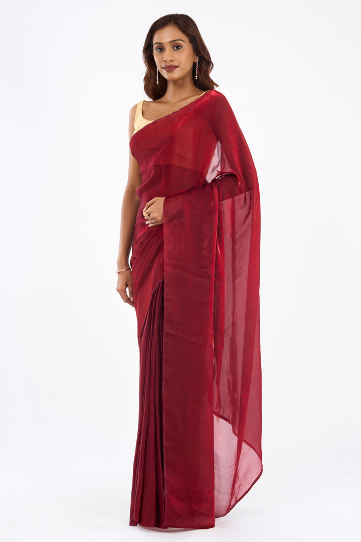 Lavitha Maroon Pre-Draped Saree