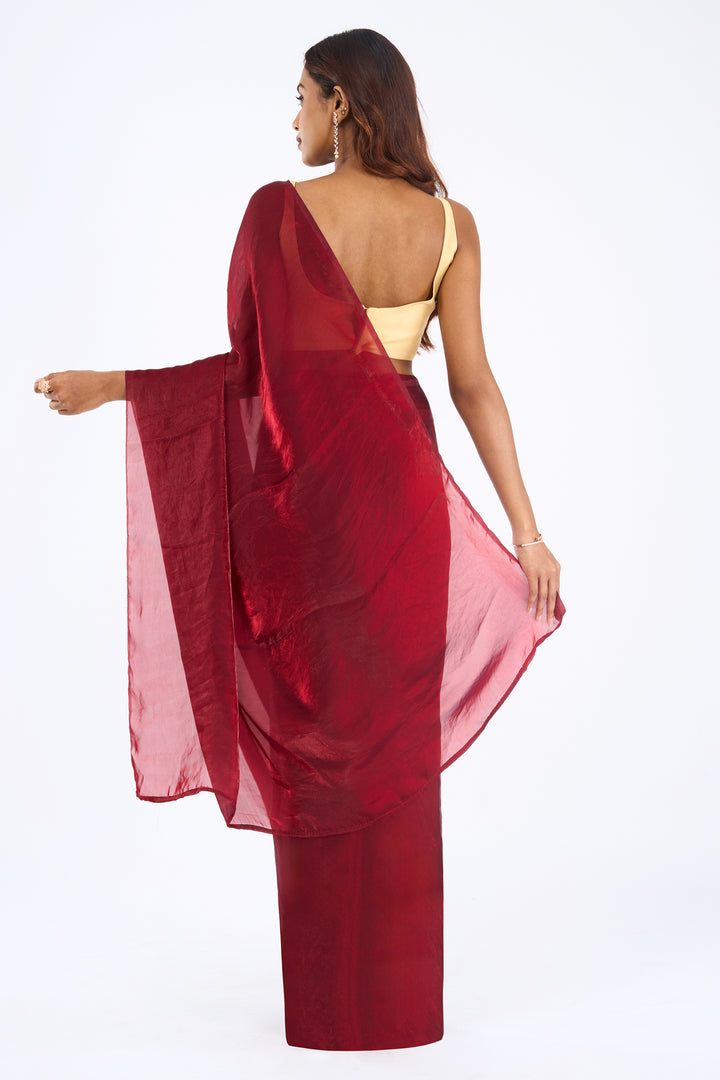 Lavitha Maroon Pre-Draped Saree