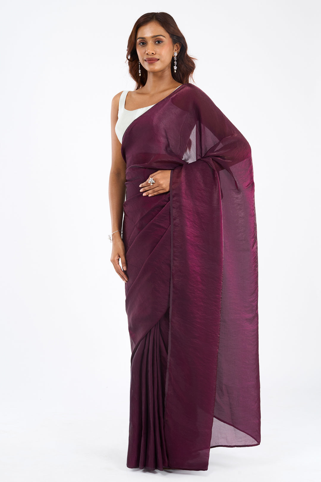 Veditha Magenta Pre-Draped Saree