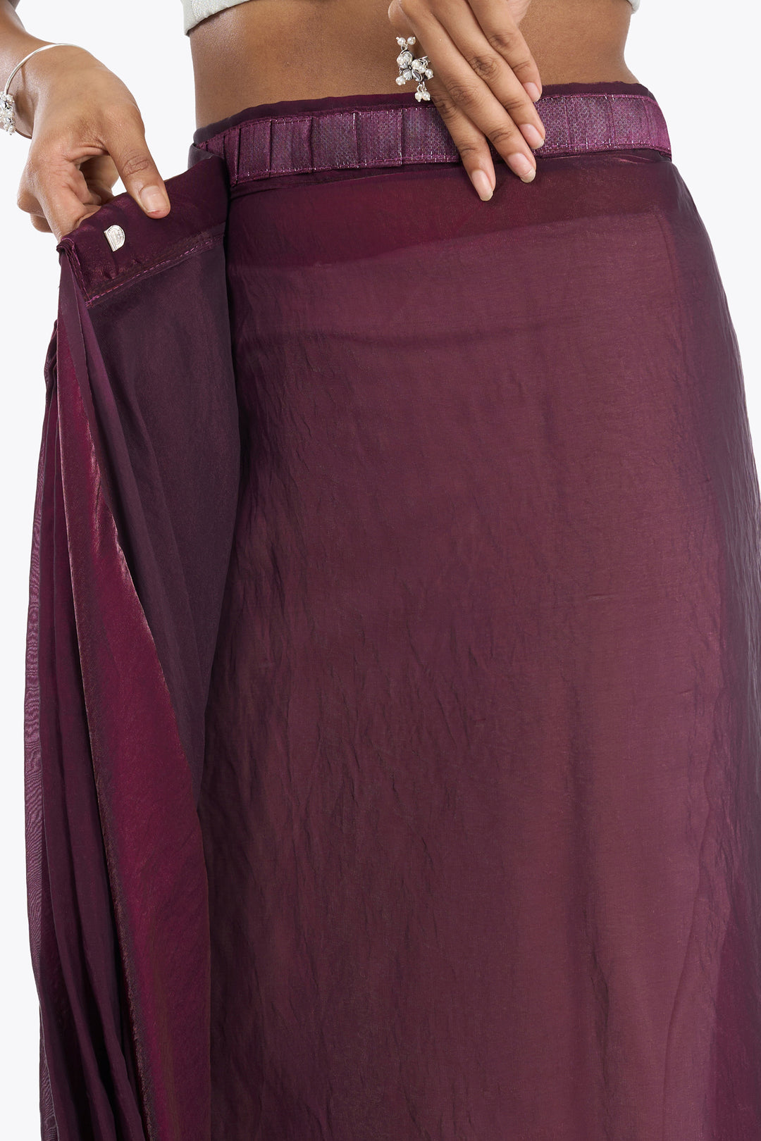 Veditha Magenta Pre-Draped Saree