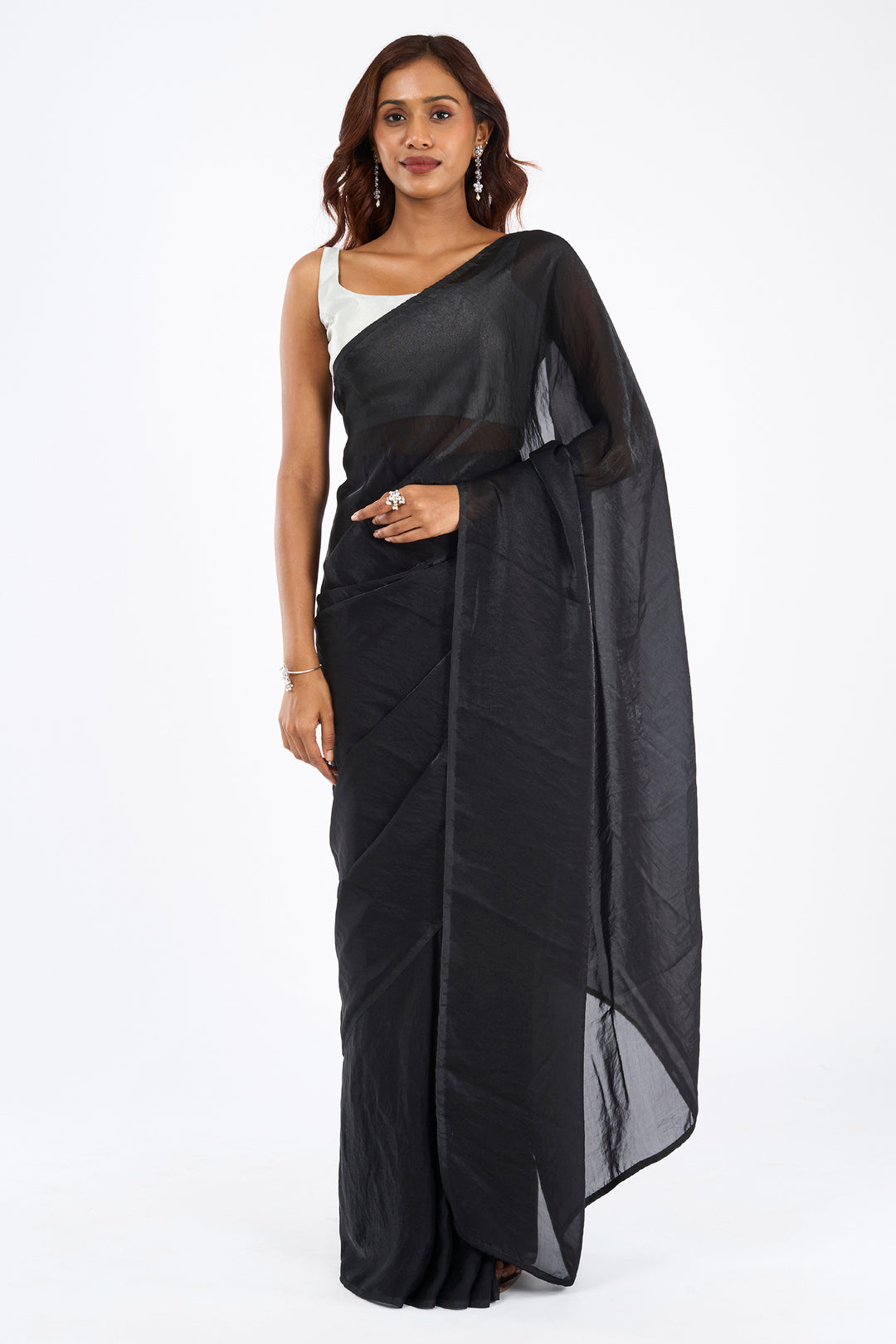 Yagnika Black Pre-Draped Saree