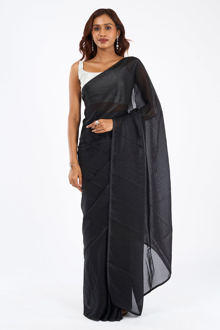 Yagnika Black Pre-Draped Saree