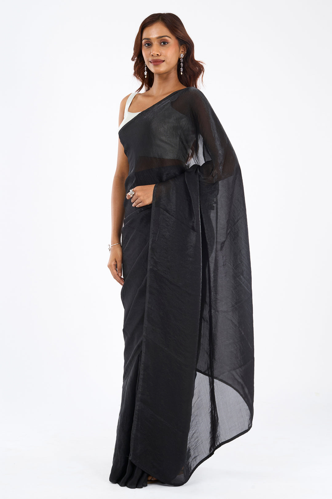 Yagnika Black Pre-Draped Saree