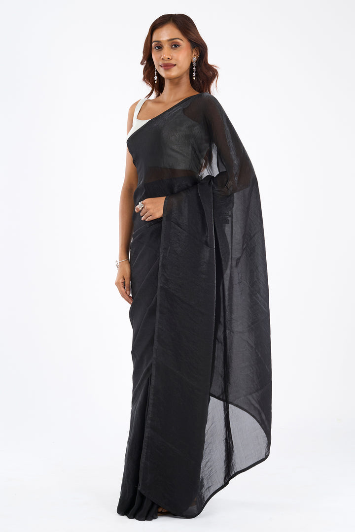Yagnika Black Pre-Draped Saree