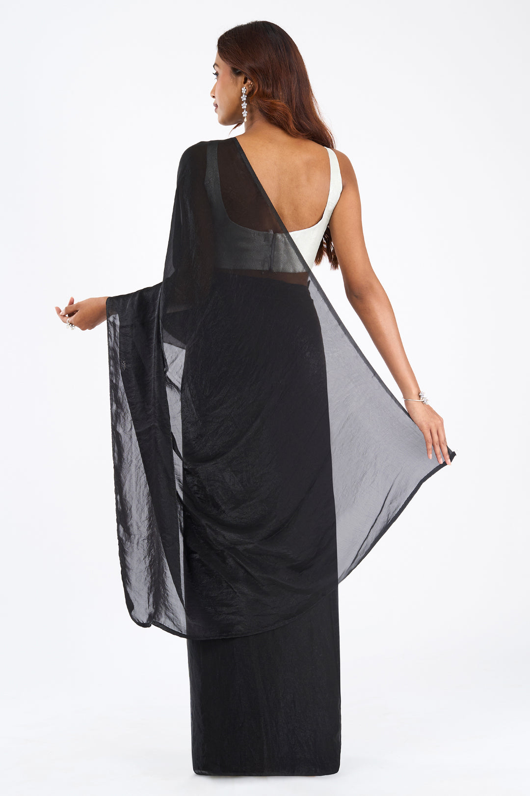 Yagnika Black Pre-Draped Saree
