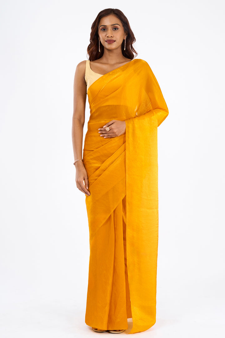 Irya Mustard Pre-Draped Saree