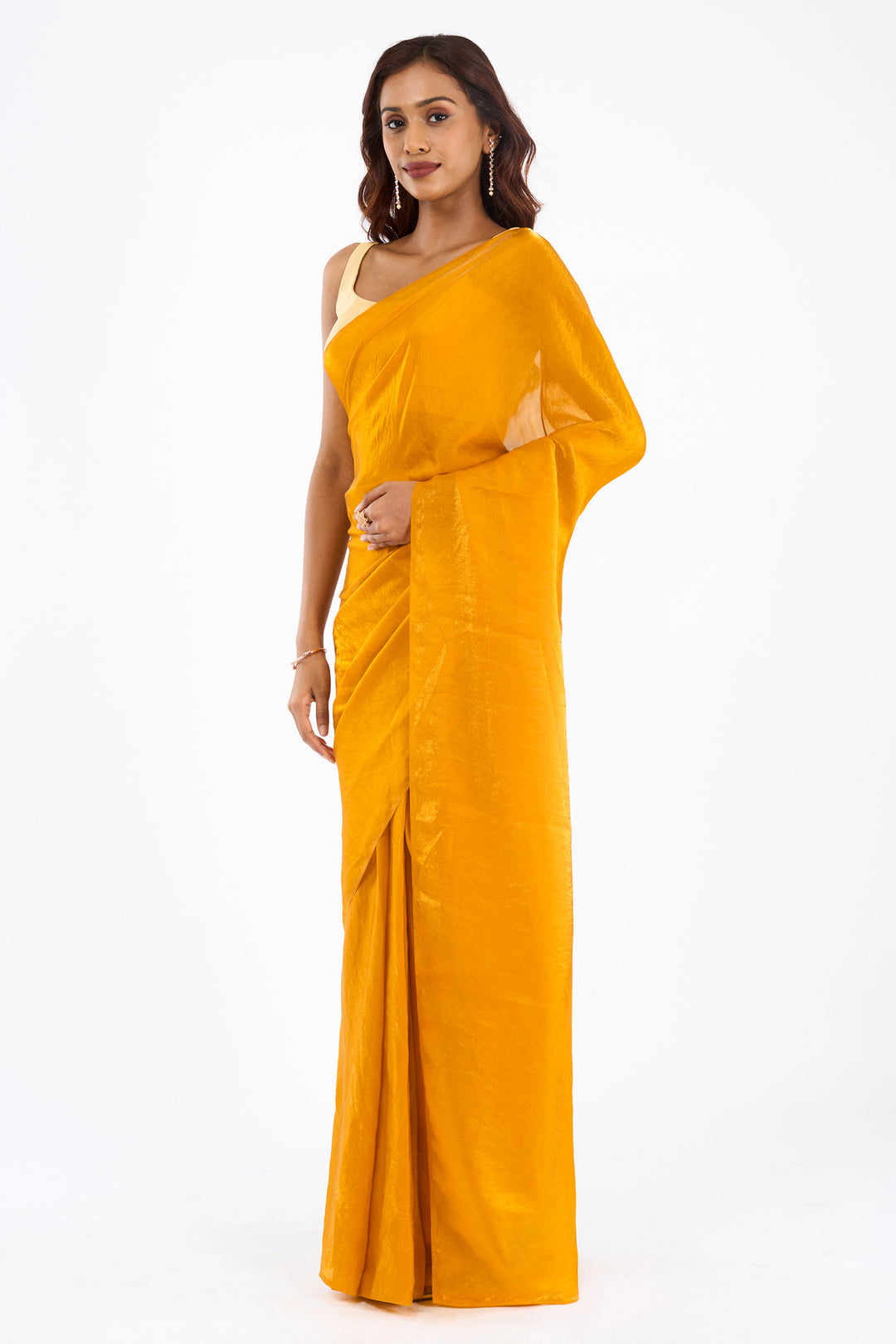 Irya Mustard Pre-Draped Saree