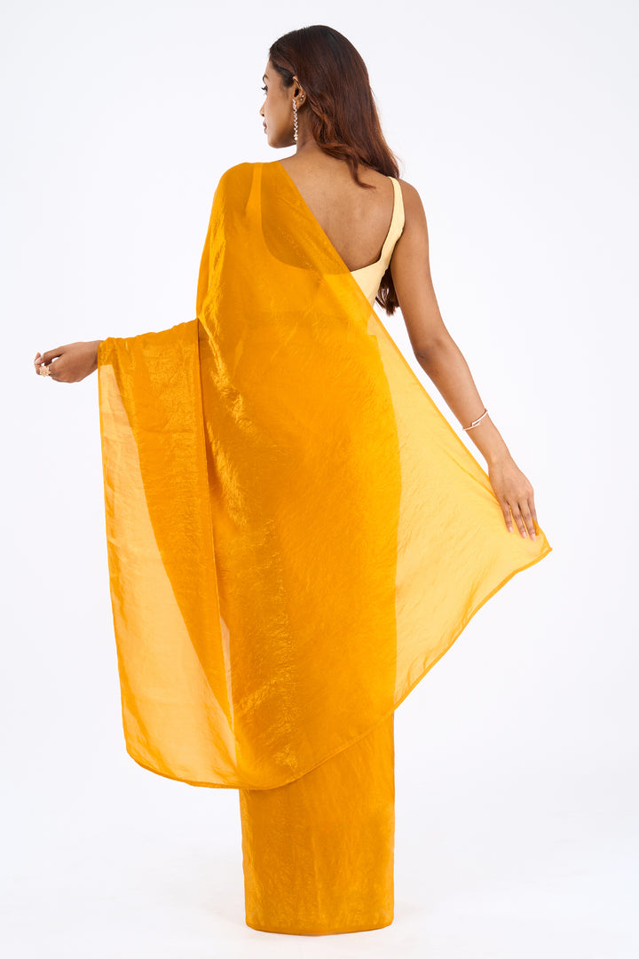 Irya Mustard Pre-Draped Saree