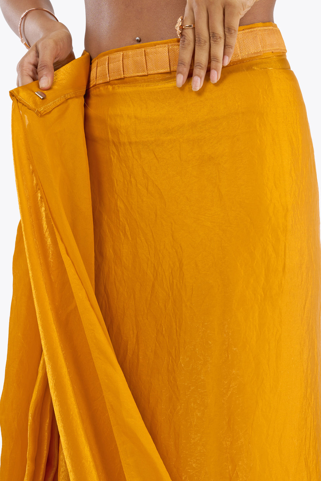 Irya Mustard Pre-Draped Saree