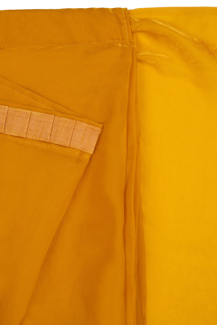 Irya Mustard Pre-Draped Saree